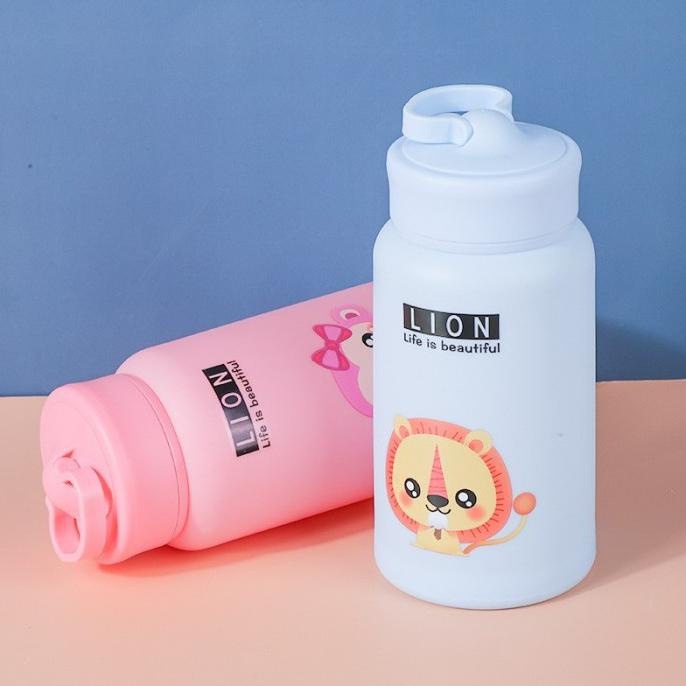 TERLARIS!!! Botol Kaca Animal Gemoy Lion Tenteng Karakter Bisa Taruh Hp
