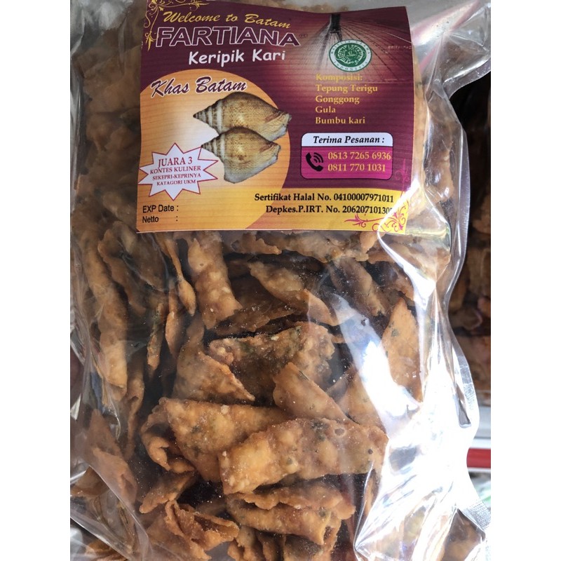 

Keripik Kari Gong Gong Seafood Keripik Khas Batam Cemilan Kepulauan Riau Ready Stok Rasa Enak