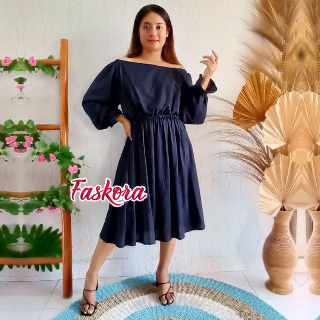 Dress Wanita Casual Dress Jumbo Sexy Dress Bali Panjang Polos Dress Murah Kekinian Dress Kerut Bali