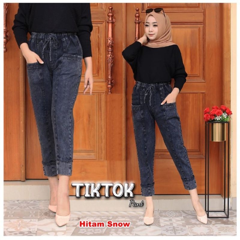 TICTOK PANTS JEANS WANITA MUAT BB 65 KG