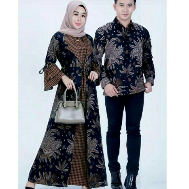 Gamis Couple Cardy Batik Jazzy Standar Jumbo LD 120