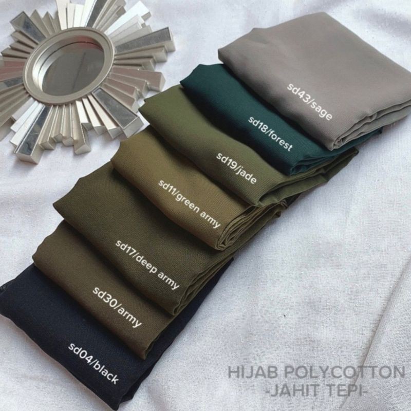 Hijab Segi Empat Polycotton jahit tepi plain hijab bella square basic hijab