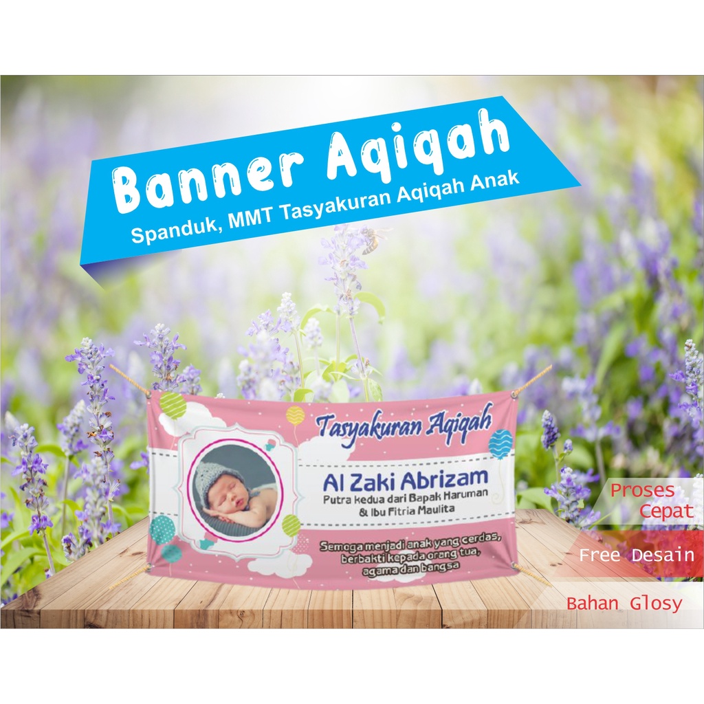 BANNER AQIQAH KELAHIRAN ANAK BAYI - PERCETAKAN SYAUQI SEMARANG