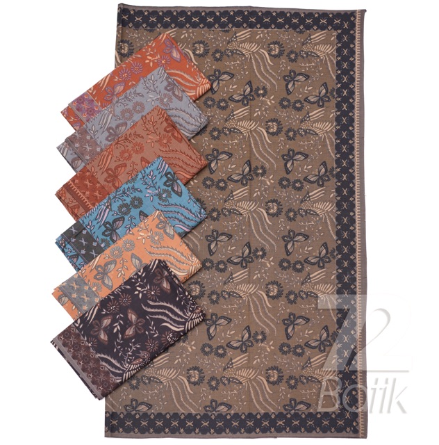 KAIN BATIK PREMIUM Bahan Katun Motif Kupu Kupu Warna Two Tone Pagi Sore Merah Salmon 729179 Cap 72 Jarik Jarit Samping Kebat Panjang Batik Katun Modern Premium Bahan Seragam Batik Pernikahan Kantor Keluarga Murah Kamen Jadi Batik Bali Lembaran
