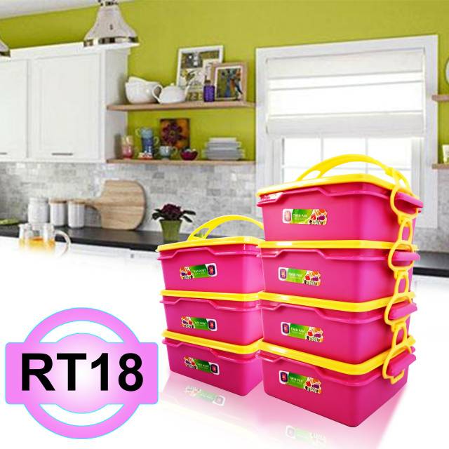 LUNCH BOX _ KOTAK MAKAN PLASTIK RT 18/4_ TWIN PAN