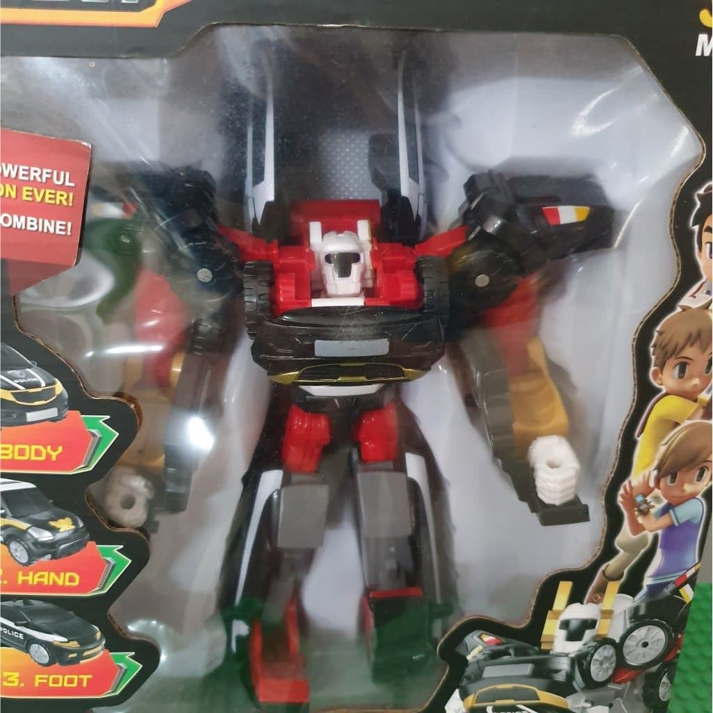 gratis Mainan Robot Tobot XYZ Tritan Hitam. Gabungan 3 mobil tinggi 23cm