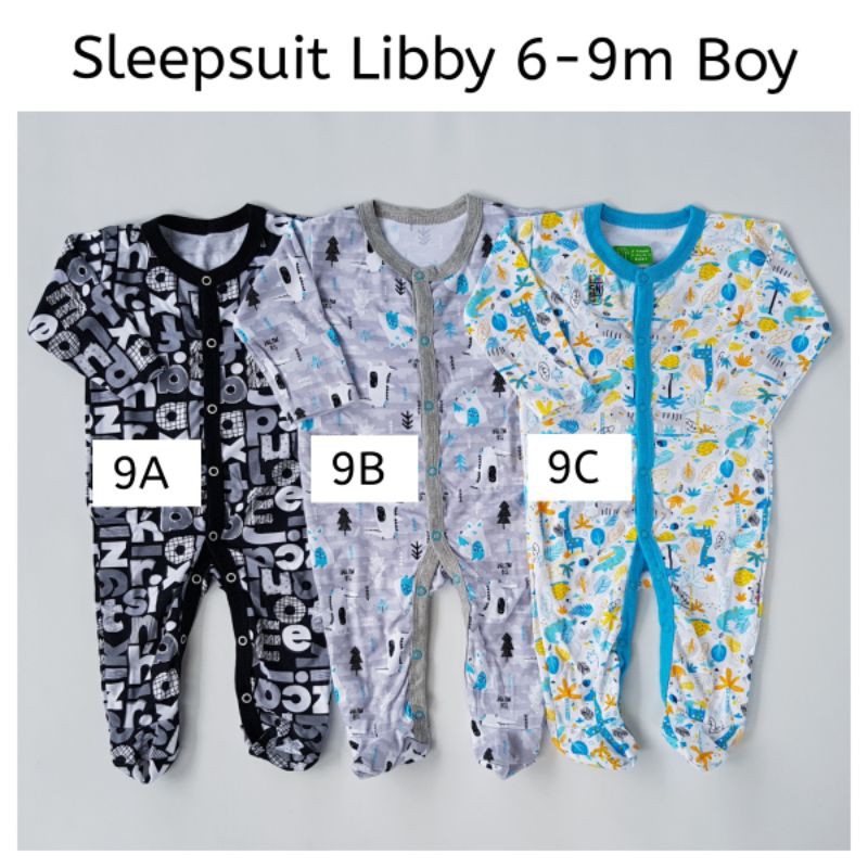 SATUAN PILIH MOTIF Sleepsuit Libby Premium Baju Baby Bayi 0-3 3-6 6-9 Bulan