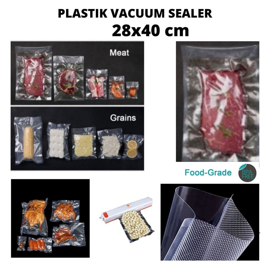 Plastik Bag Vacuum Sealer Mesin Packing Makanan 100 Pcs 17x25cm 111114