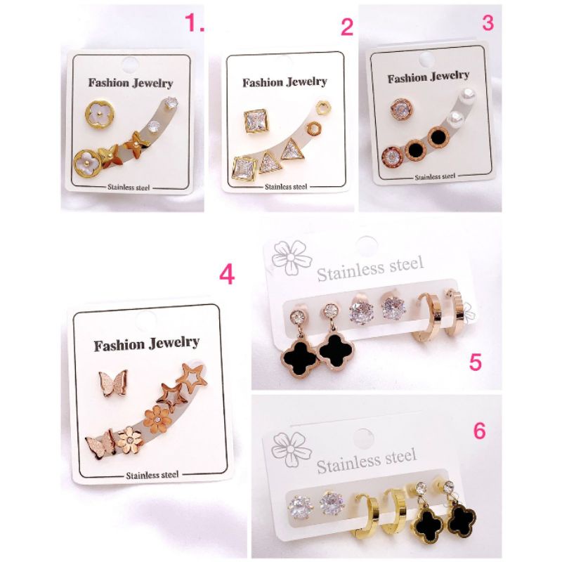 Anting Titanium Asli Set Premium Quality Anti karat anti alergi Anting Titanium