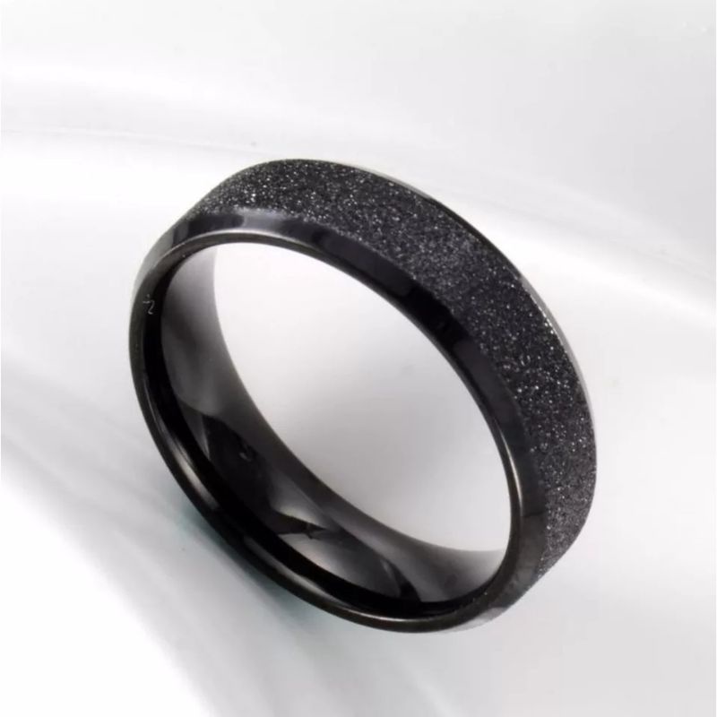 Cincin Titanium Pasir Hitam Anti Karat Anti Luntur Selamanya