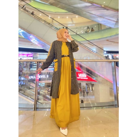 ahza mustard dress