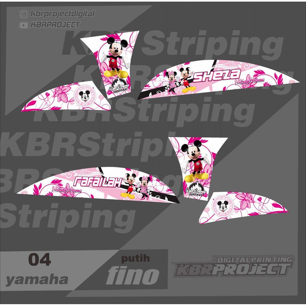 (cod) Stiker Motor fino sticker striping list motor yamaha fino 04 Racing Terlaris #fino pink