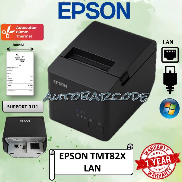 PRINTER KASIR EPSON TMT82X PRINTER STRUK PRINTER THERMAL 80 MM AUTO CUTTER