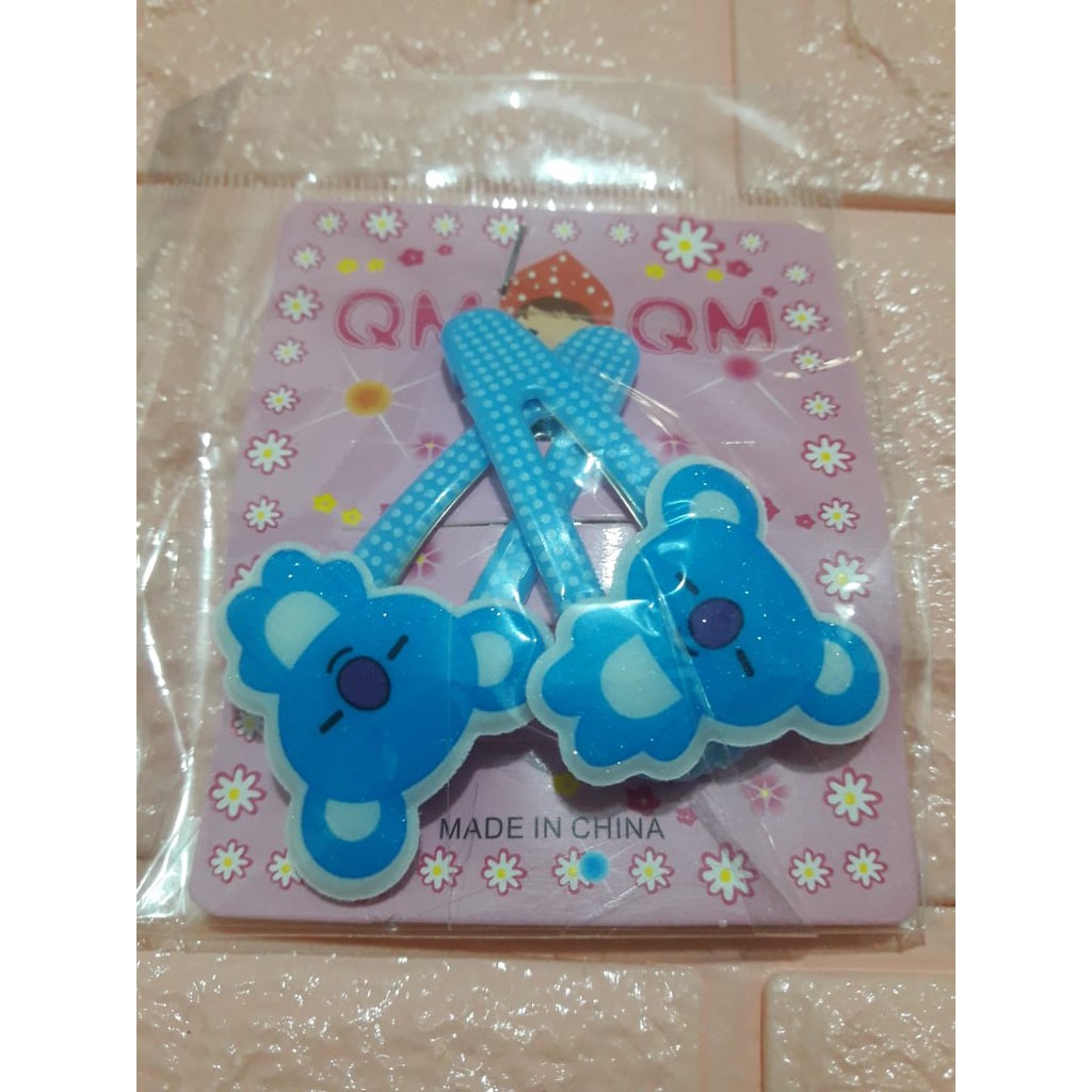 PIN BT21 / 1 PASANG JEPITAN ANAK MOTIF BTS BT21 KPOP / HAIRCLIP BT21 BTS TERMURAH
