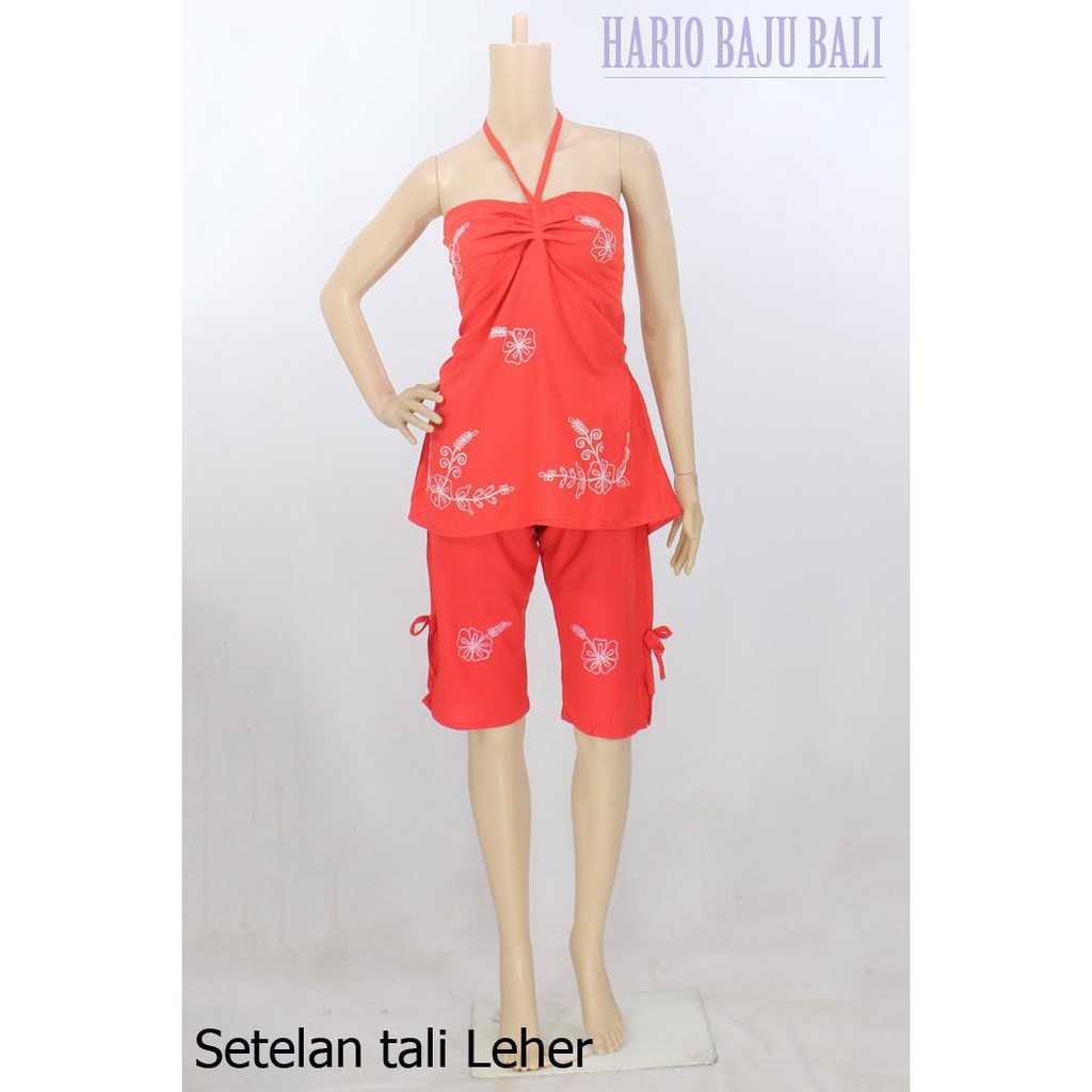 SETELAN DEWASA BAJU BALI SETELAN TALI LEHER SETELAN PENDEK