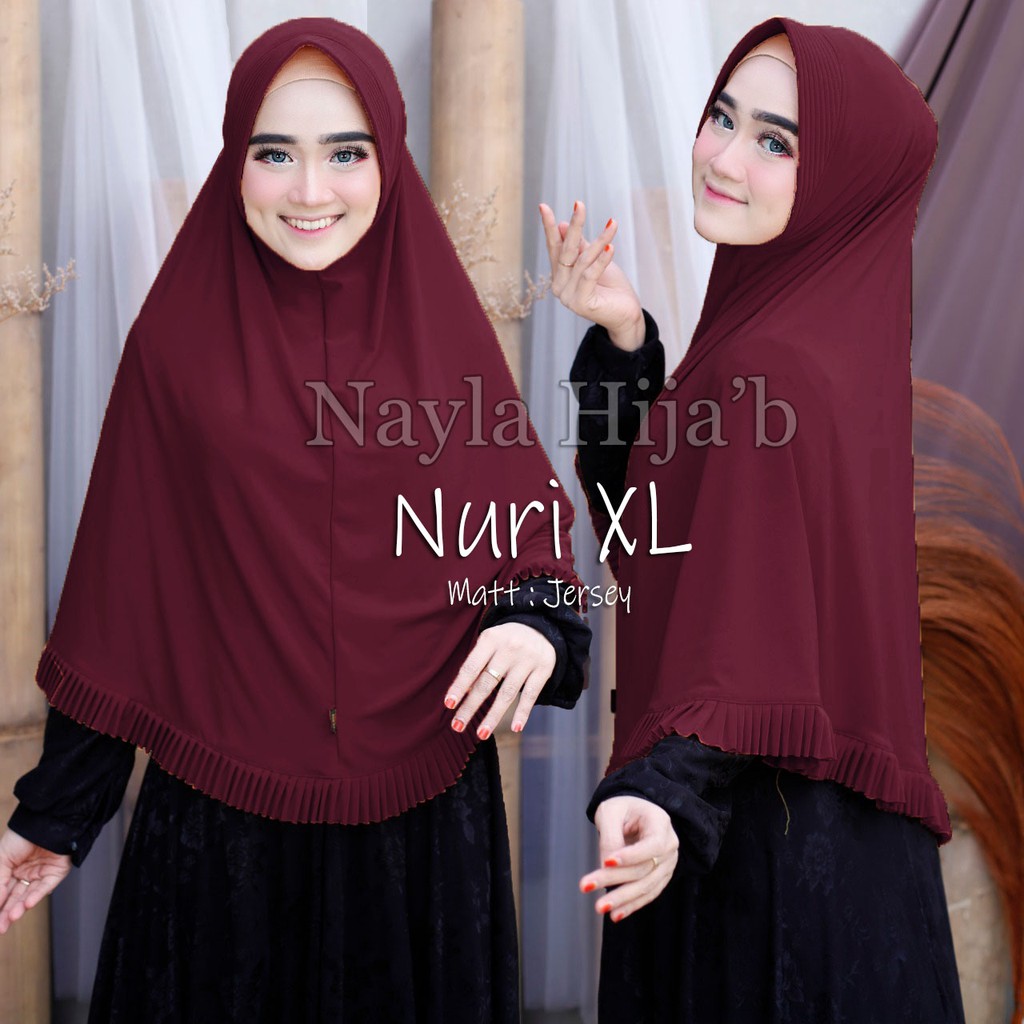 JILBAB INSTAN JERSEY TERBARU HIJAB BERGO NURI L,XL TERMURAH NAYLA HIJAB