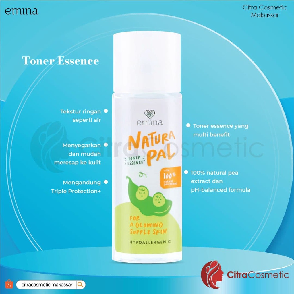 Emina Natural Pal Series Splash Serum | Toner Essence | Gel Cleanser | Gel Moisturizer