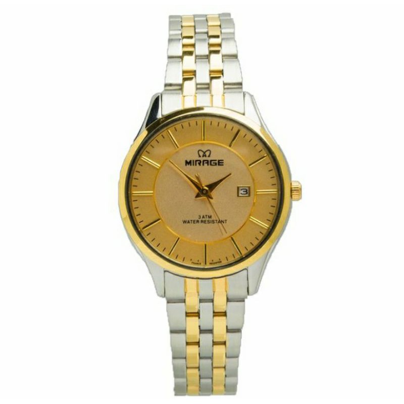 jam tangan wanita;MIRAGE M8544BRP-Lsilver kombi~ORIGINAL WATER RESISTANT~STAINLESD