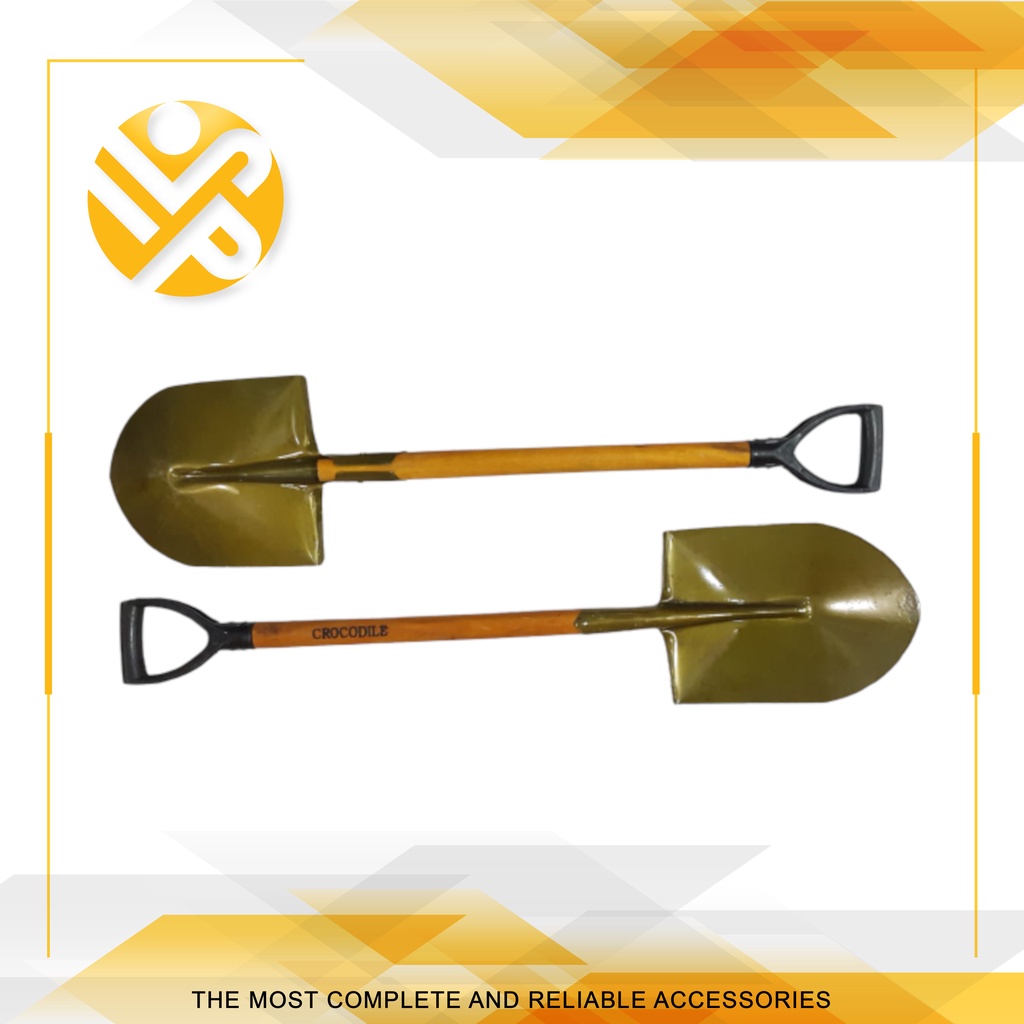 Sekop Lancip Baja Gagang Kayu  / Sekop Pasir Gagang Kayu