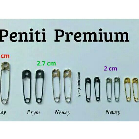 

Peniti premium newey dan prym size besar / sedang / kecil