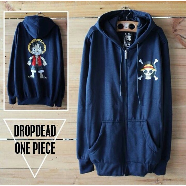 JAKET ANIME ONE PIECE LOGO KIDS LUFFY HOODIE