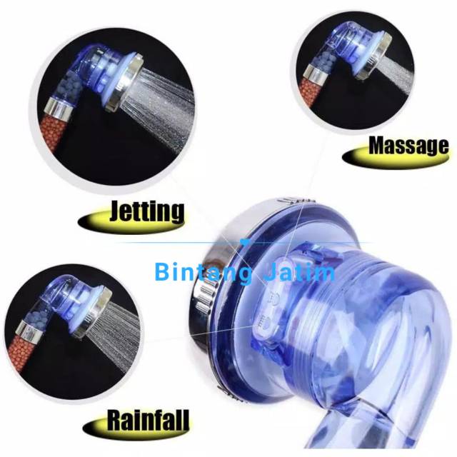 Kepala Shower Filter Aerator 4in1 Mineral Ion Pressure Shower Head