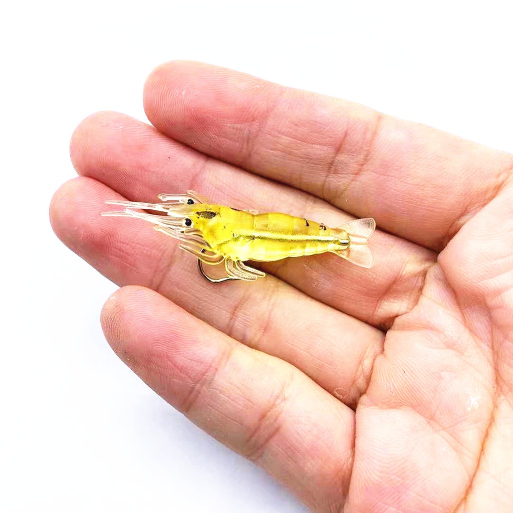 1Pcs Soft Shrimp Umpan Pancing 4cm/1.4g Swimbait Fishing Lure Umpan lembut udang Jig Kail Bass Wobbler Jigging Tackle