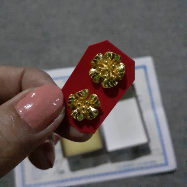 Anting Mawar Kendari. Mas Asli 24K. Kadar 99,9%. 2 gram.