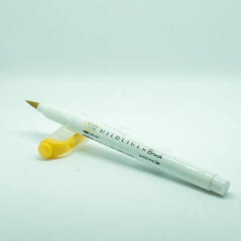 [PRELOVED] Zebra Mildliner Brush Pen Double Sided Highlighter Brush (Gold)