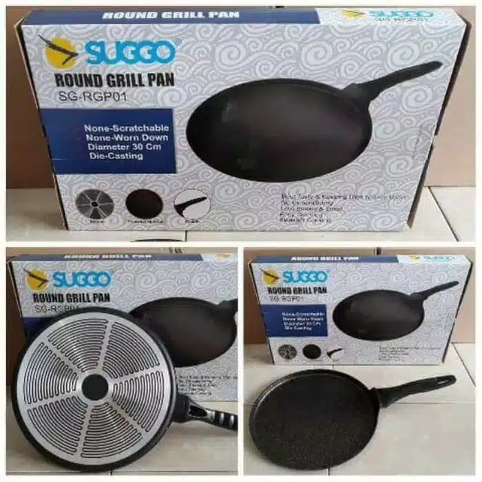 Round Grill Pan PIZZA - Alat Panggang Serbaguna Anti Lengket - Teflon Bulat - teflon Ceper Bulat - T