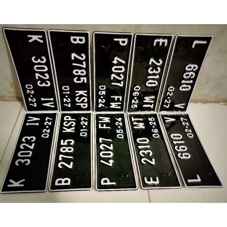 Plat nomor motor standart 2 pcs (SEPASANG) Logo korlantas polri