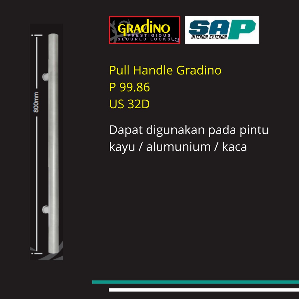 Jual Pull Handle Gradino P 99.86 80 CM Handle Pintu Gagang Pintu