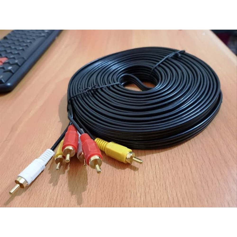 KABEL RCA 3 TO 3 5 METER VIDEO AV - KABEL MERAH PUTIH KUNING 5M