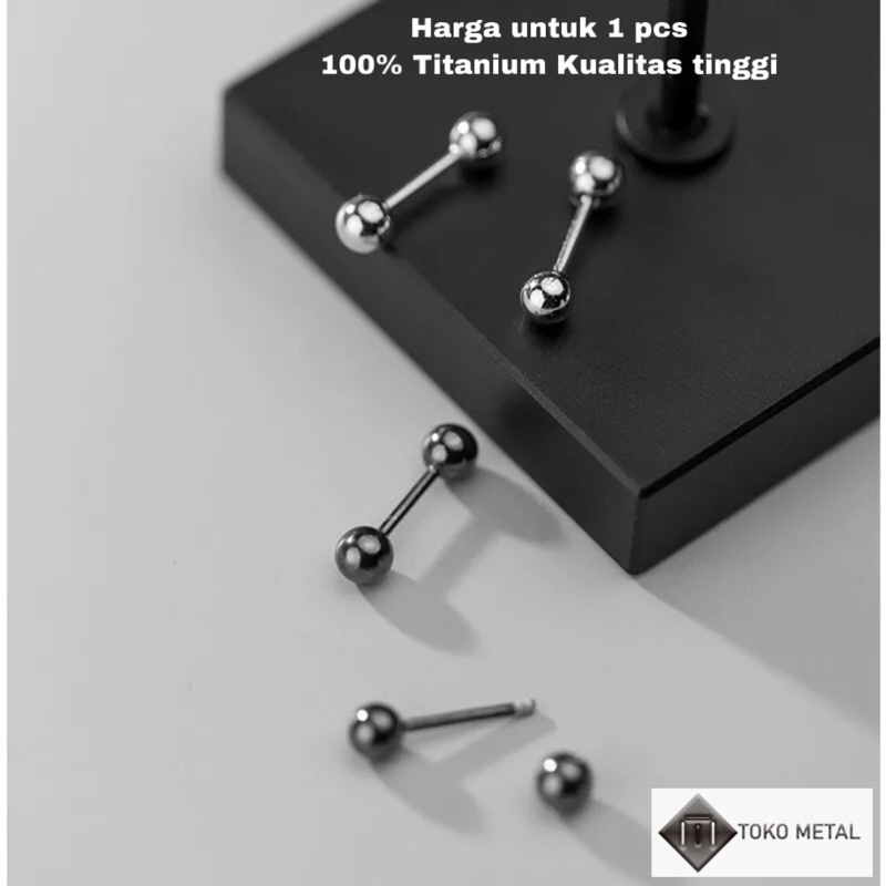 Anting Tindik 100% Titanium Kualitas Tinggi Pircing Barbel Pria/Wanita [Toko Metal]