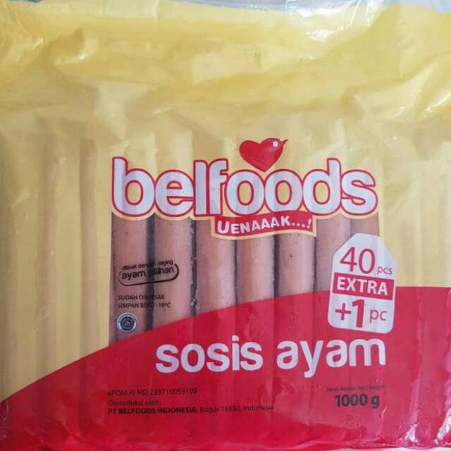 

belfoods sosis ayam short 1 kg isi 40
