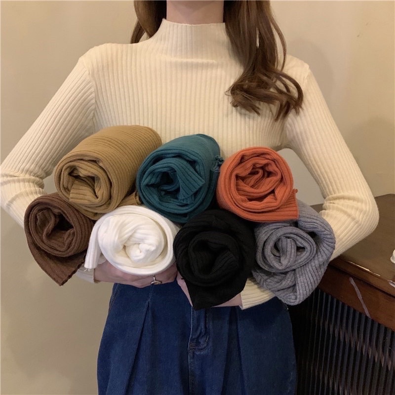 (COD) Aisha Inner Rajut Baju Dalaman Turtleneck Knit Manset Atasan Wanita