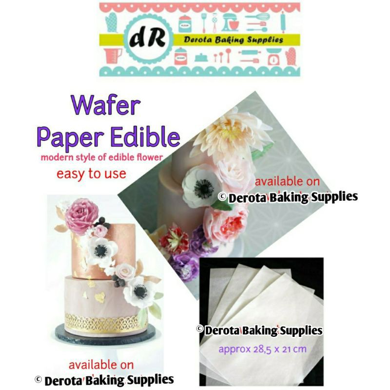 Wafer Paper Edible Cake Flower Paper Bahan Bunga Kertas Bisa dimakan Baking Decor Tool