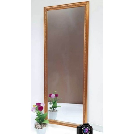 Kaca Cermin Dinding Ukir / Cermin Tempel 90 cm x 30 cm