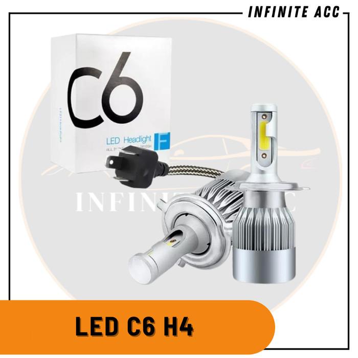 Lampu Mobil Avanza Innova LED C6 H4 Headlight Putih Headlamp Dim