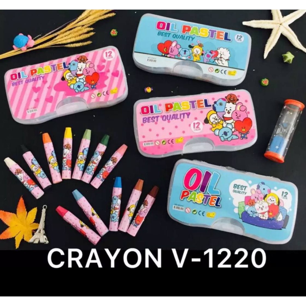 VANCO CRAYON OIL PASTELS V 1220 ISI 12 KARAKTER kartun. TERMURAH