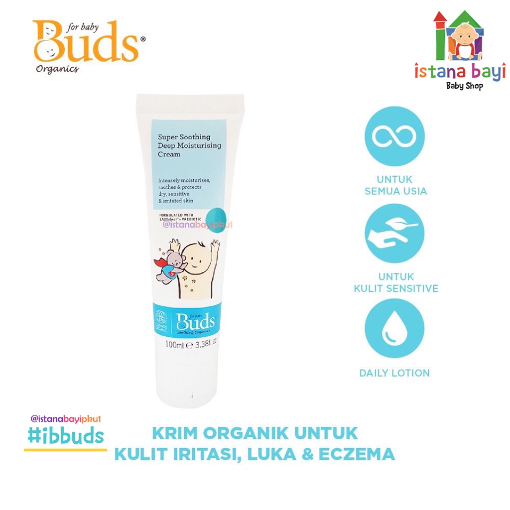 Buds Organics - Super Soothing Deep Moisturising Cream 100ml - Baby Lotion