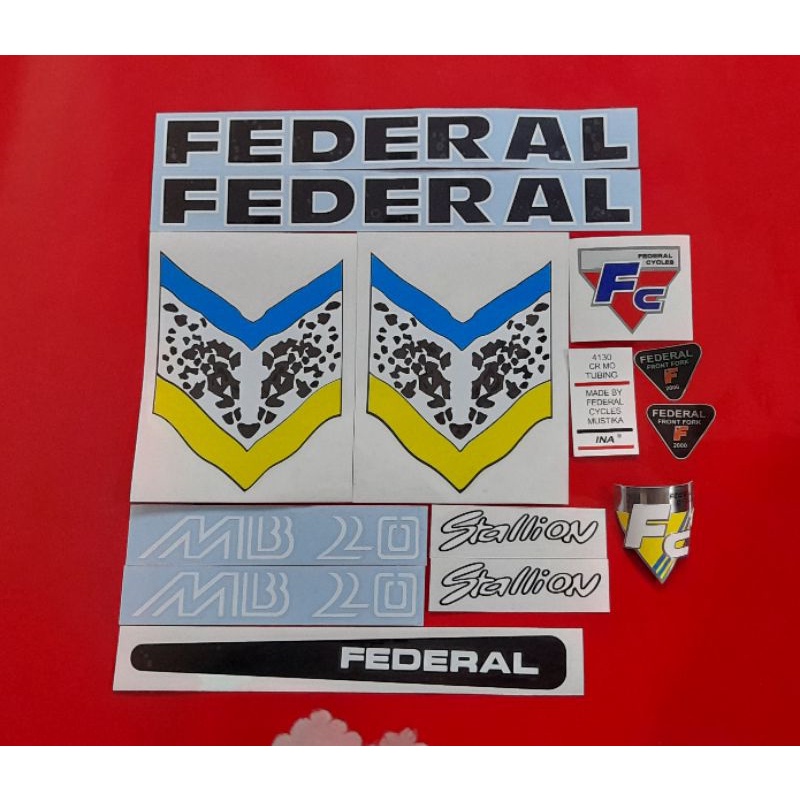 Custom Emblem Sepeda Federal + Stiker Sepeda Federal Stallion