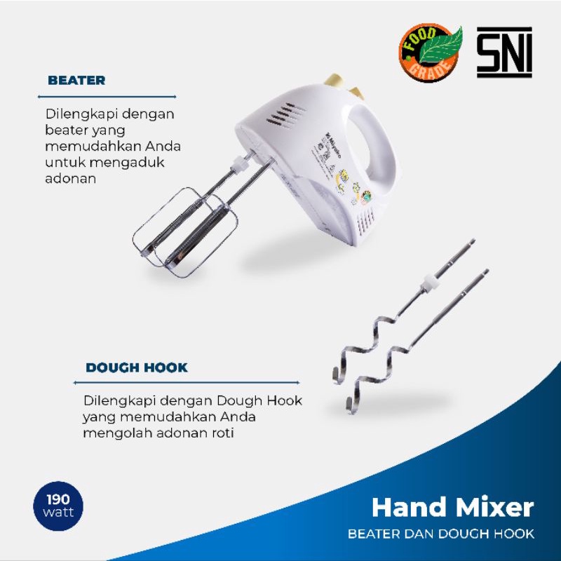 Miyako HM-620 Hand Mixer/Mixer Tangan MIyako Garansi Resmi 100%original