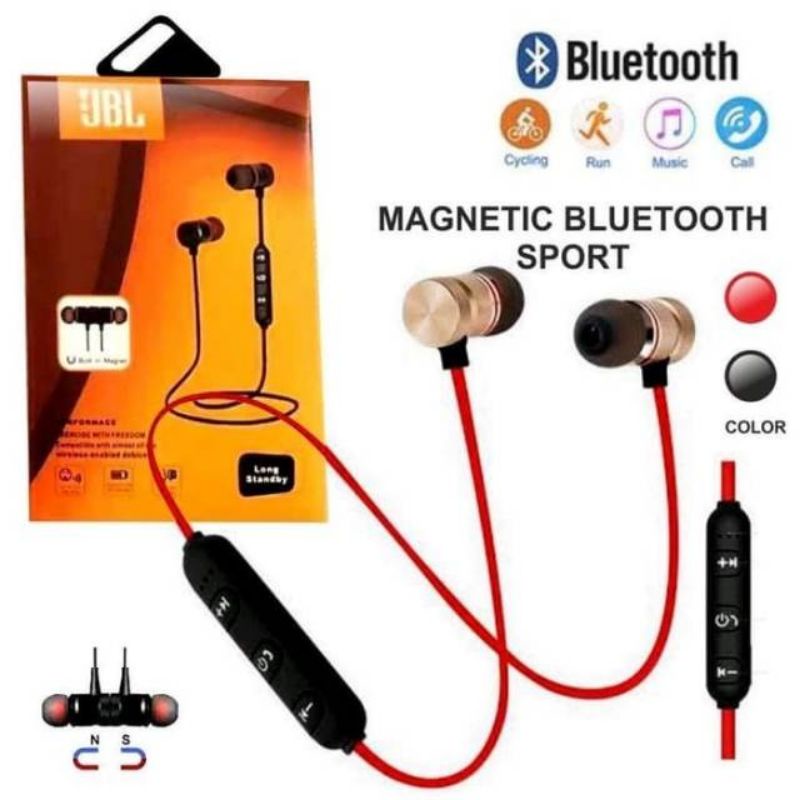 headset earphone handsfree bluetooth jbl wireless magnetic sporty design olahraga