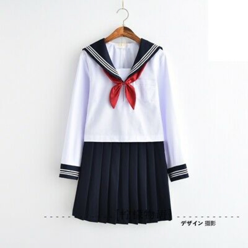 seifuku jepang Japanese School Uniform Skirt Sailor Outfit Costumes JK Uniform Suit Girls Pleated Skirt Anime Cosplay Schoolgirl Uniform Tops