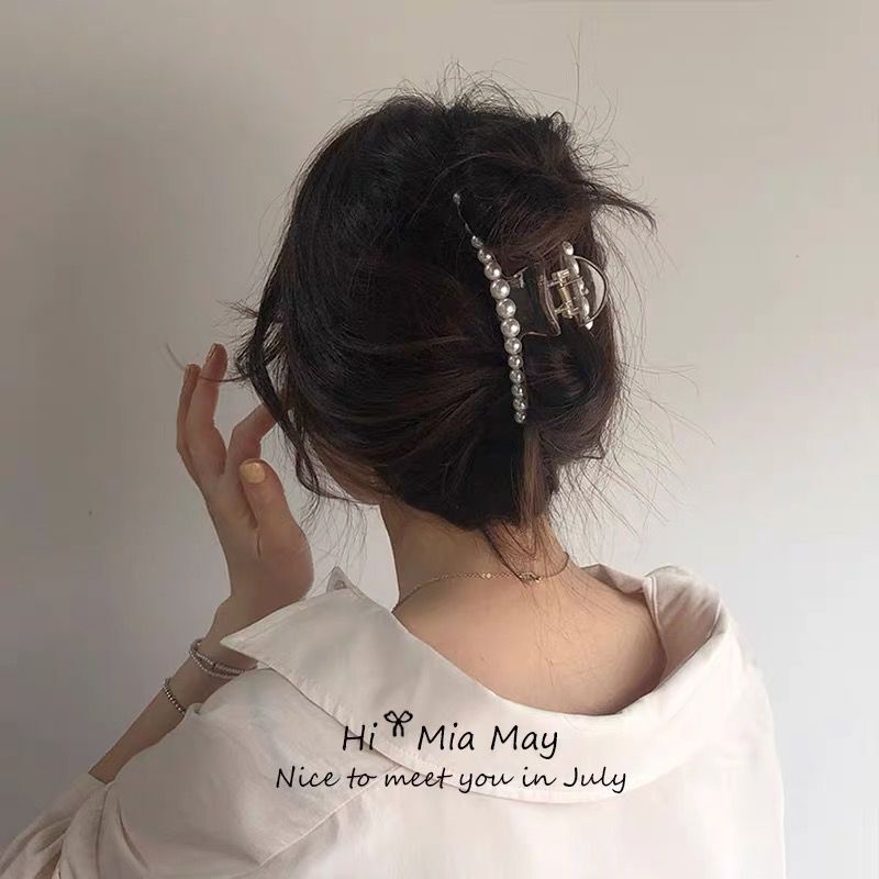 Jepit Rambut Bentuk Hiu Aksen Mutiara Untuk Wanita