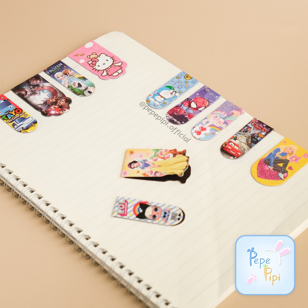 

1 Buah Pembatas Buku Magnet Karakter Campur Penanda Halaman Kertas Bacaan Bookmark Mix Gambar