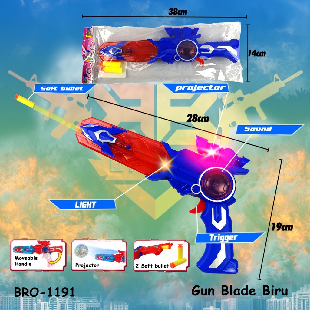 MURAH BRO1191 BRO1325 Mainan Anak Pistol Pistolan Tembak Tembakan Baterai BIGBANG