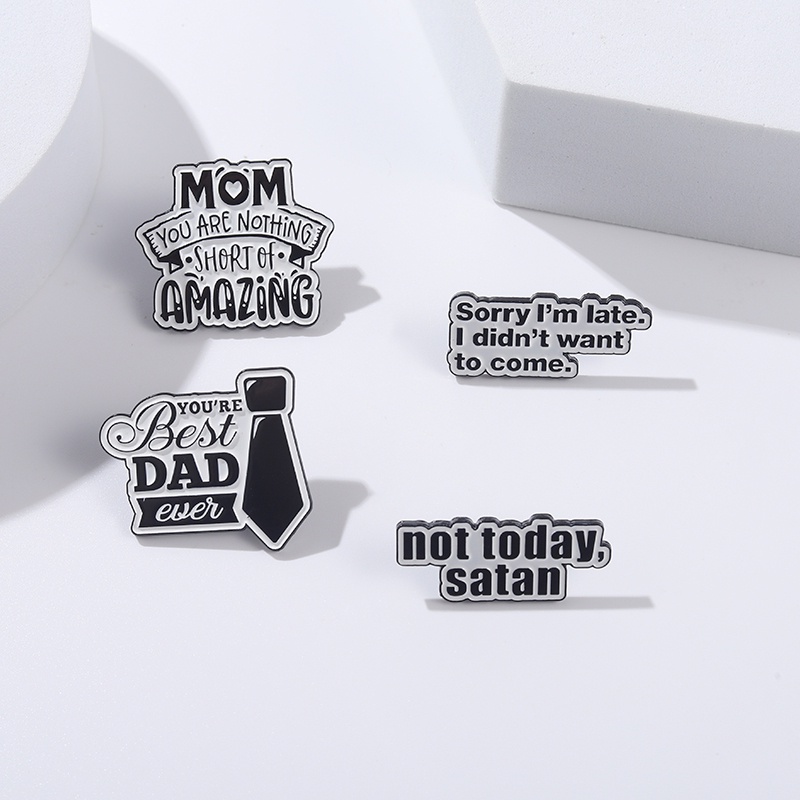 Bros Pin Enamel Desain Best DAD MOM Amazing Untuk Pakaian Wanita