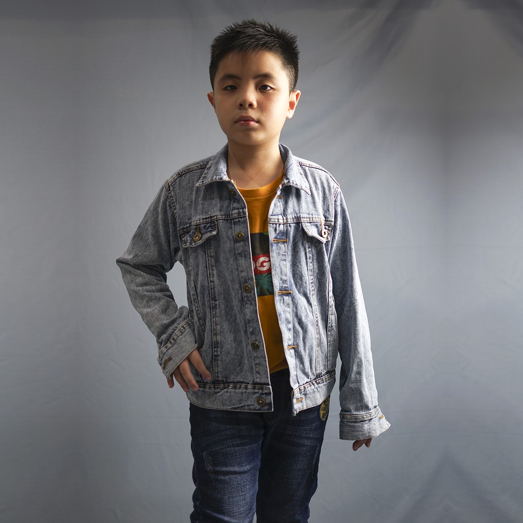 Jaket Jeans Denim Outdoor Washed anak remaja Unisex - XSHOP Shens